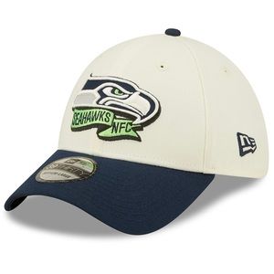 New Era Cream/College Navy Seattle Seahawks Sideline 39THIRTY 2-Tone Flex Hat